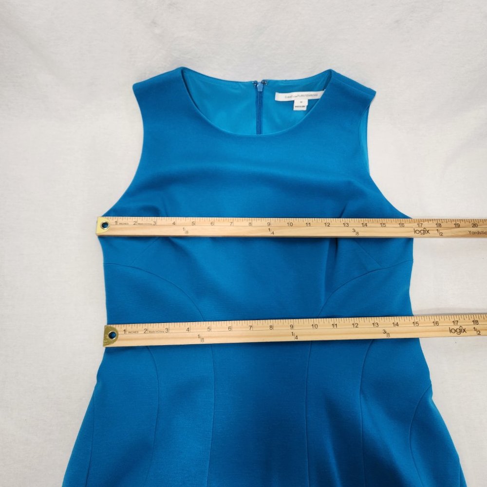 DIANE VON FURSTENBERG Minimalist Stretchy Blue Sleeveless Dress Size10 LIKE NEW! - Picture 15 of 16